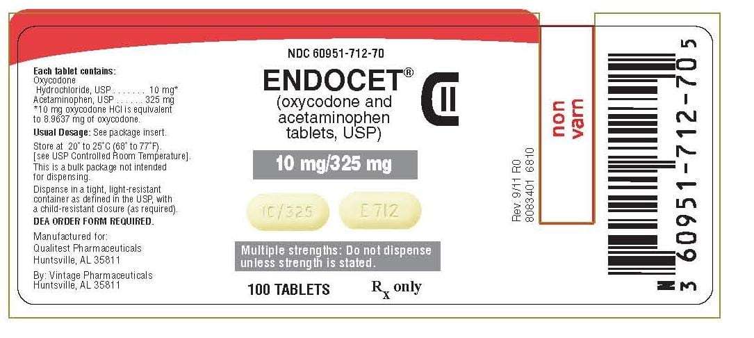 Endocet 10mg-325mg Tablet, Price Each Per Pill!