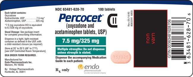 Percocet 7.5mg-325mg Tablet, Price Each Per Pill!